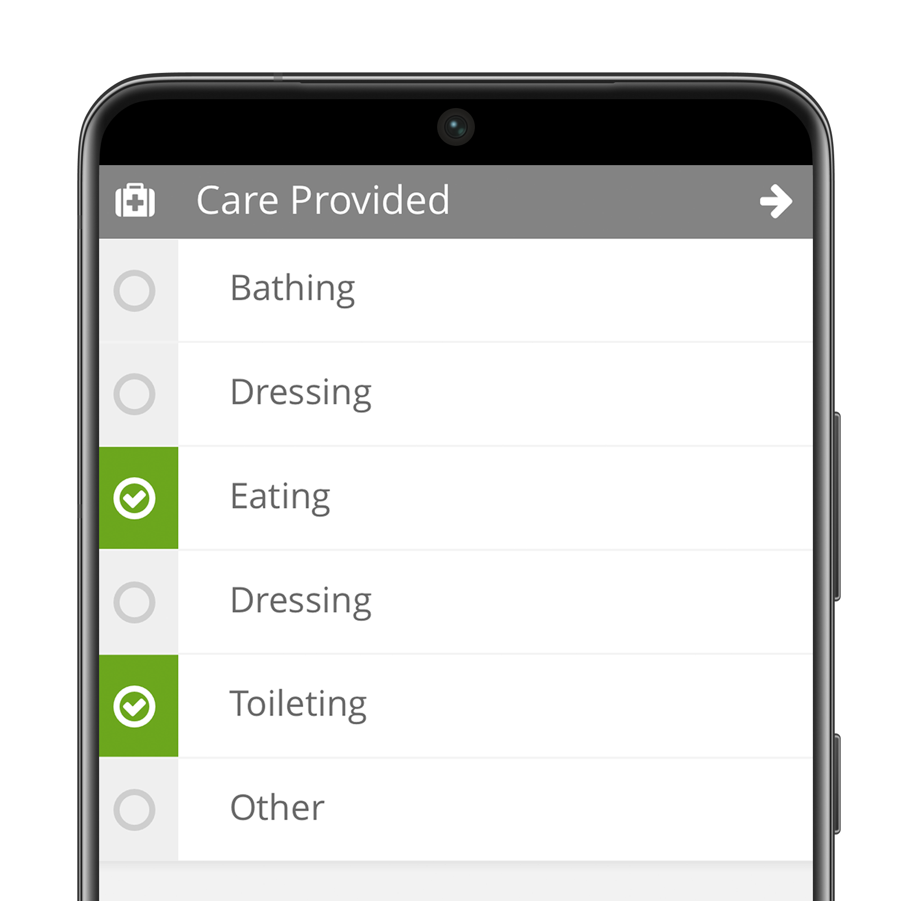 Care tracking, task tracking, quantum Mobile