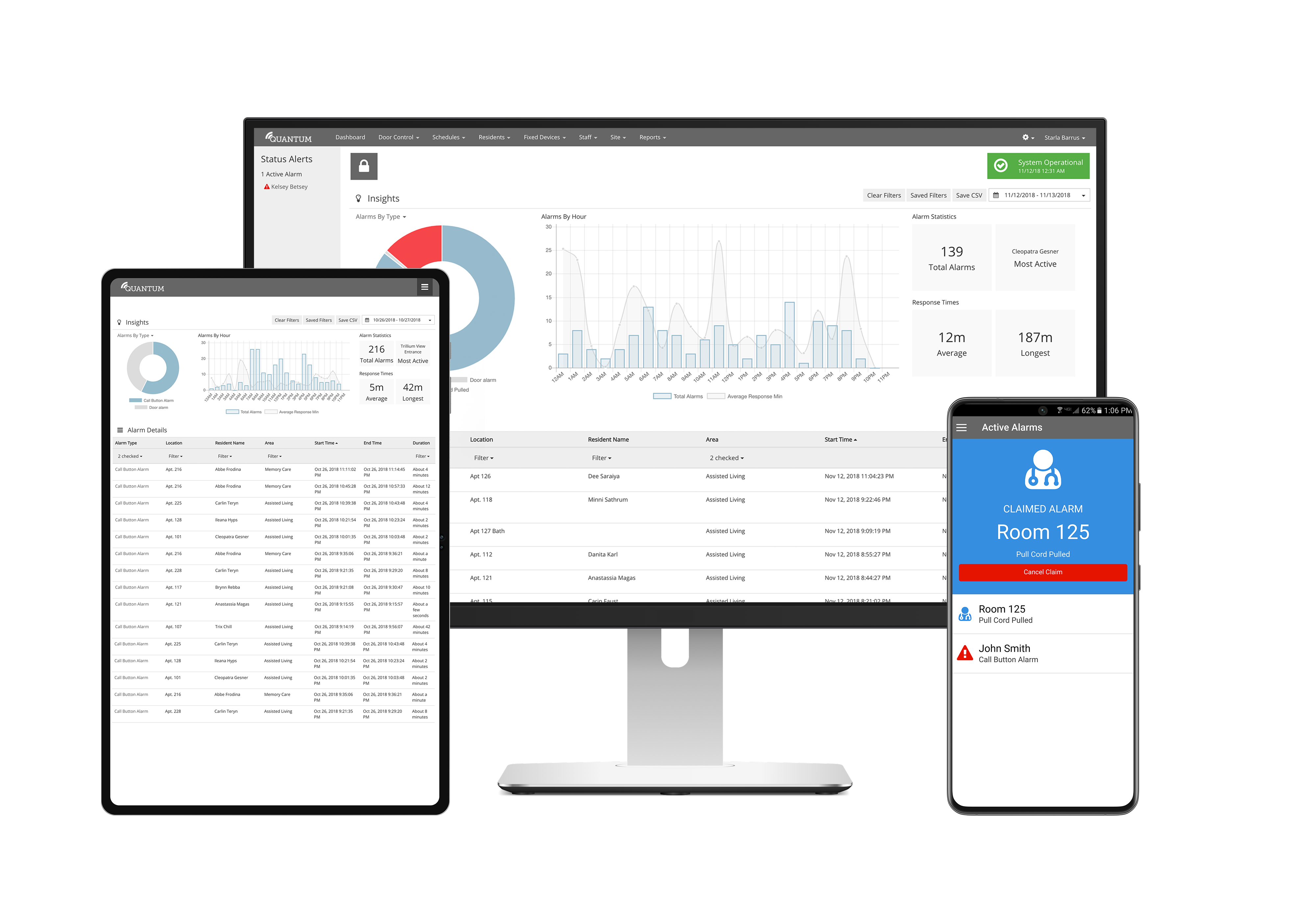 Insights Call System Report on Laptop