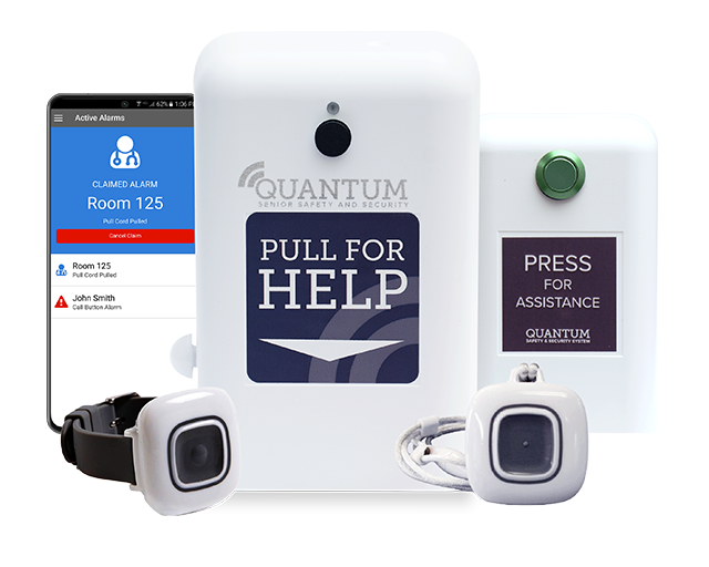 Wireless Alarms Pull Cord, Fall Pendant, Nurse Call, Quantum Mobile, Mobile Nurse Call, Bluetooth Safety Technology