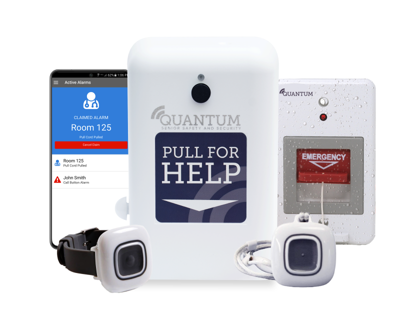 Pull Cord, Fall Pendant, Nurse Call, Quantum Mobile, Mobile Nurse Call, Bluetooth Safety Technology